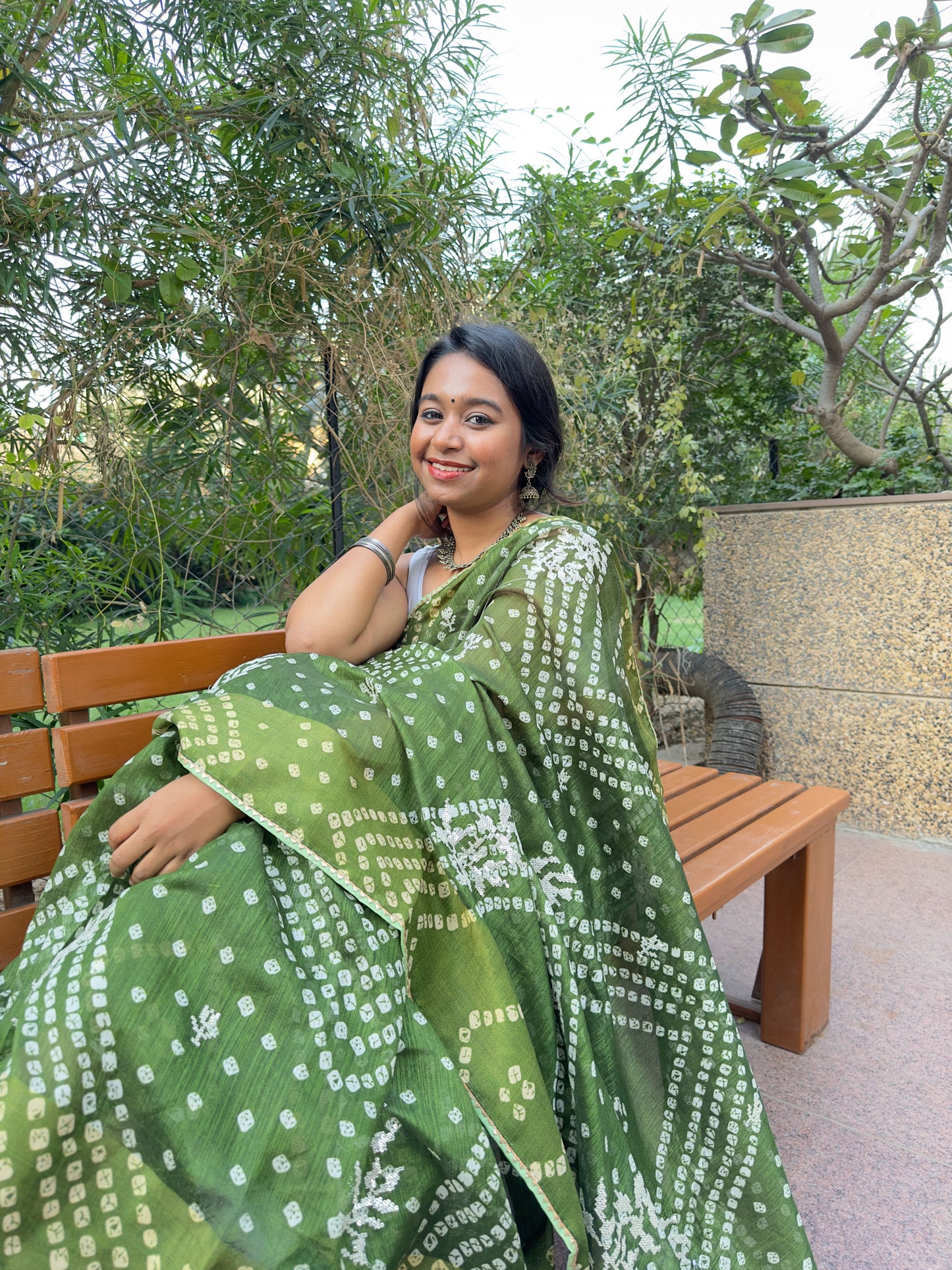 Cotton Bandhni Saree
